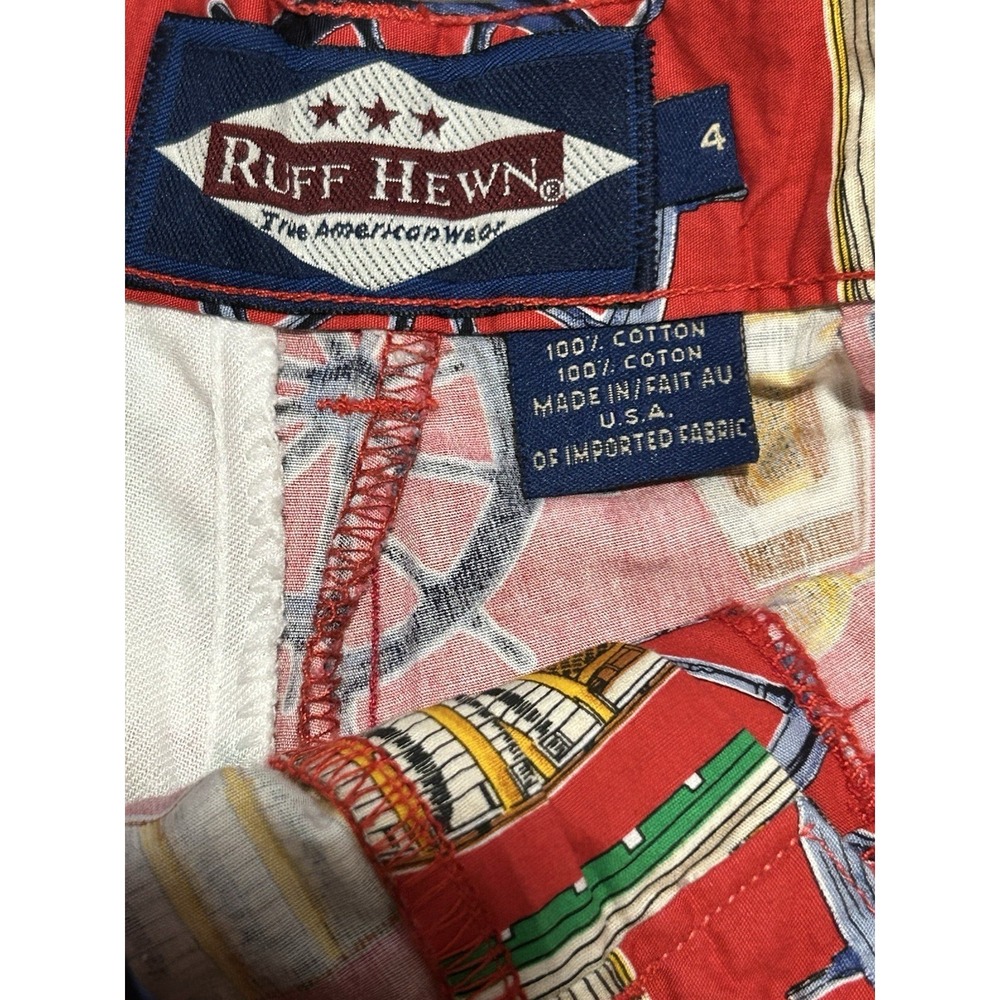 Vintage 90s Ruff Hewn Nautical Boat Print High Rise Shorts USA Size 4 EUC - Picture 5 of 5